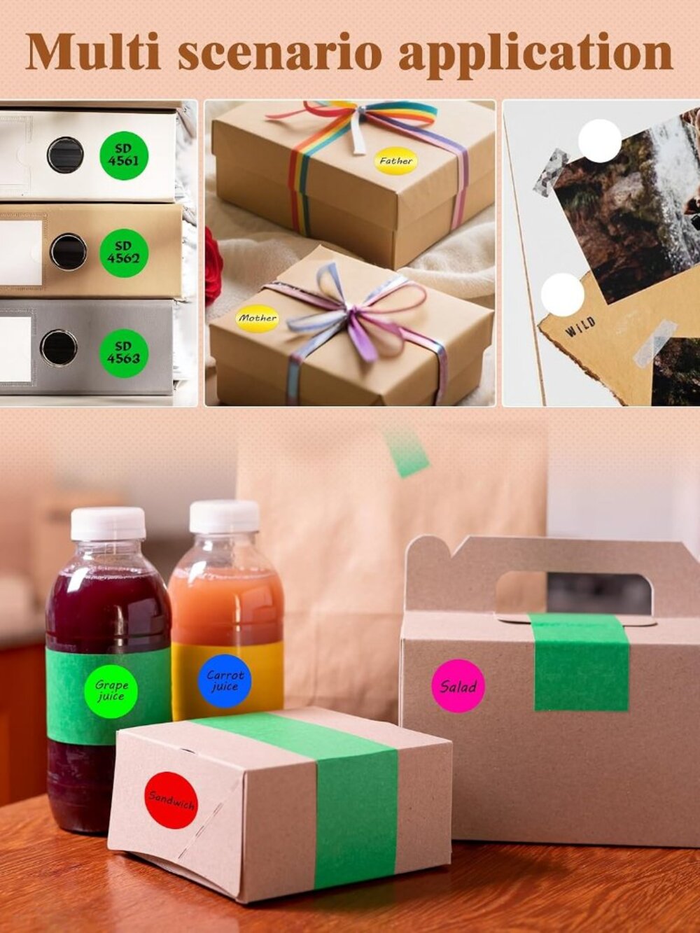 1050 PCS Color Coding Labels Circle Dot Stickers,10 Color Style Colorful Coding - Picture 8 of 8